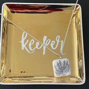 Fused Glass Tree of Life Pendant Black and White 🖤